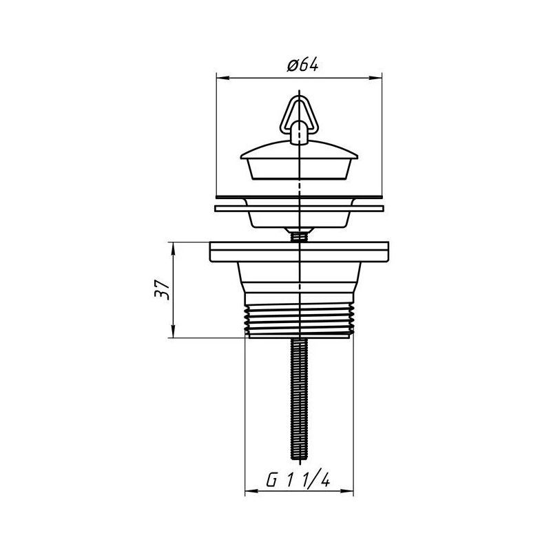 Sifons vārsts 1 1-4 ar aizbāzni M205EU ,ANIPLAST,